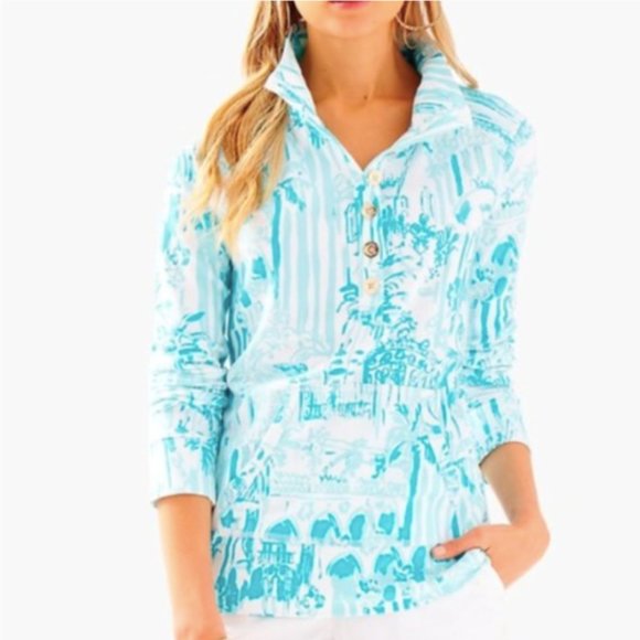 Lilly Pulitzer Tops - Lilly Pulitzer Captain Popover in La Via Loca size Medium